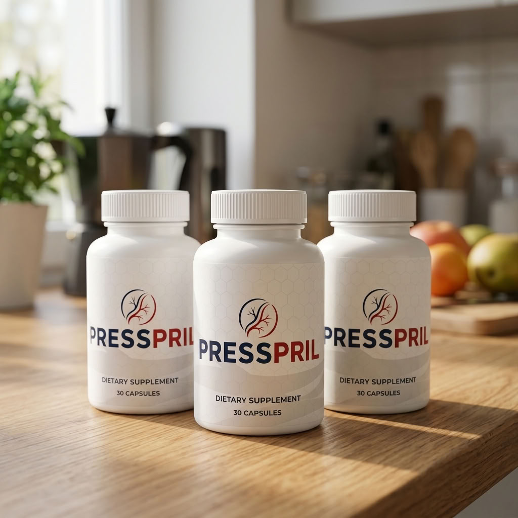 Multiple bottles of PressPril blood pressure support capsules