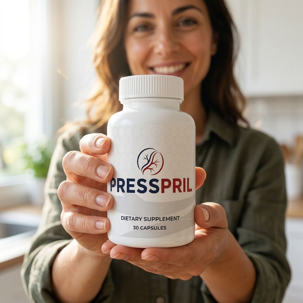 PressPril nitric oxide blood pressure support capsules bottle